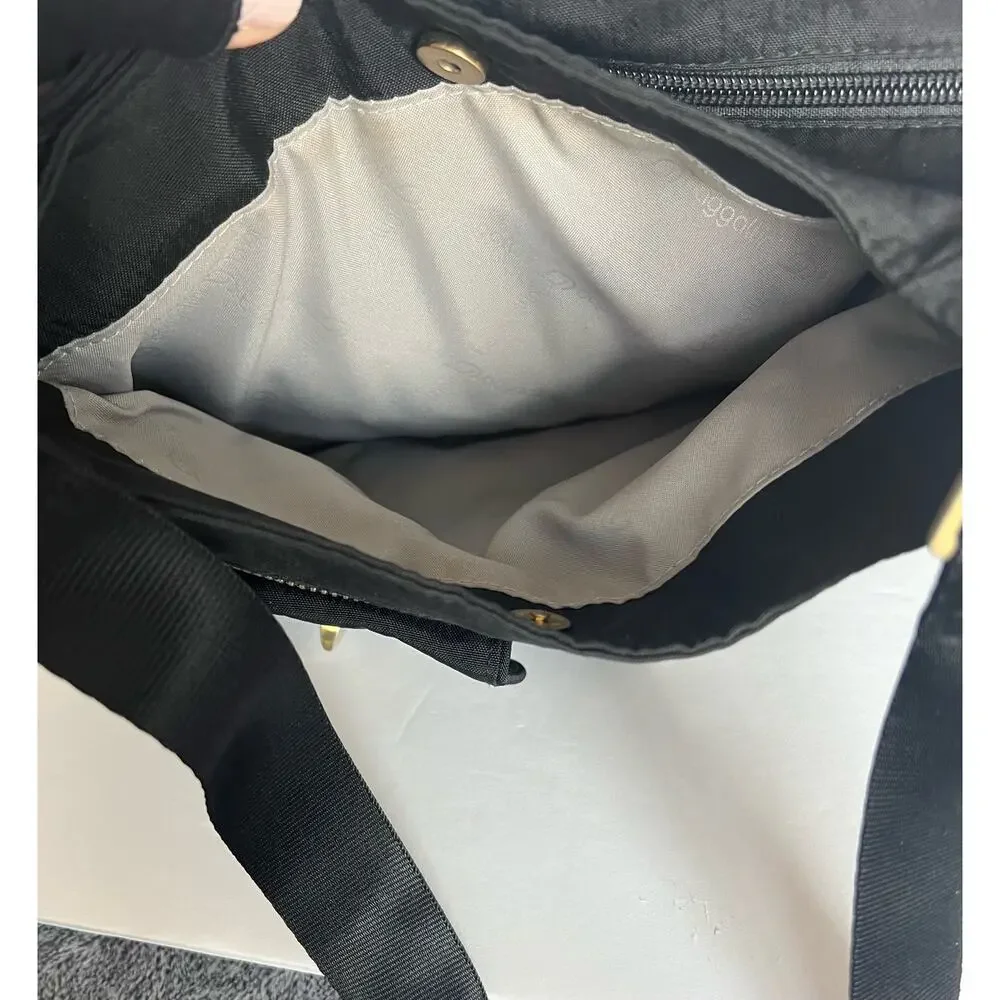 Baggallini San Marino Black‎ Nylon Satchel Tote Shoulder Travel Bag